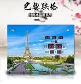 超薄无框装 饰画创意大字体挂钟表电子钟康巴丝万年历LED客厅日历