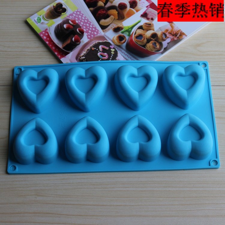 8连心形慕斯蛋糕布丁果冻果冰硅胶模具烘焙烤箱微波炉用易脱模,厨房/烹饪用具,烘焙模具,淘宝优惠券,粉丝福利购,淘宝优惠卷