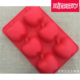 硅胶蛋糕模手工皂模巧克力模具六连苹果派面包蛋糕烘焙工具易脱模