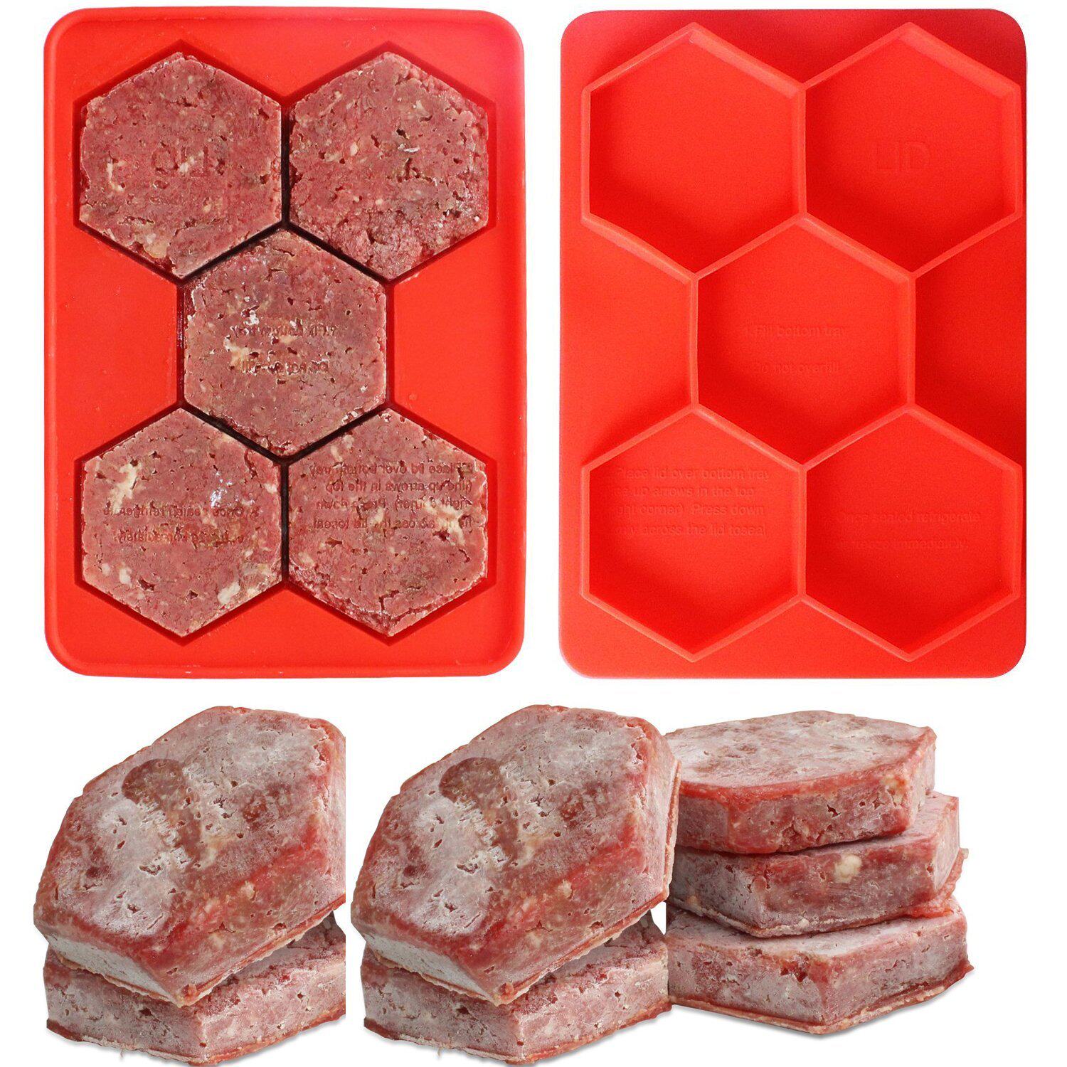 硅胶六边形汉堡肉饼烤箱烘焙模具