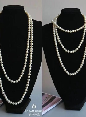 简约多层旗袍配饰百搭珍珠链