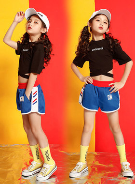 六一新款夏少儿hiphop街舞套装儿童街舞嘻哈演出服装女童爵士舞潮
