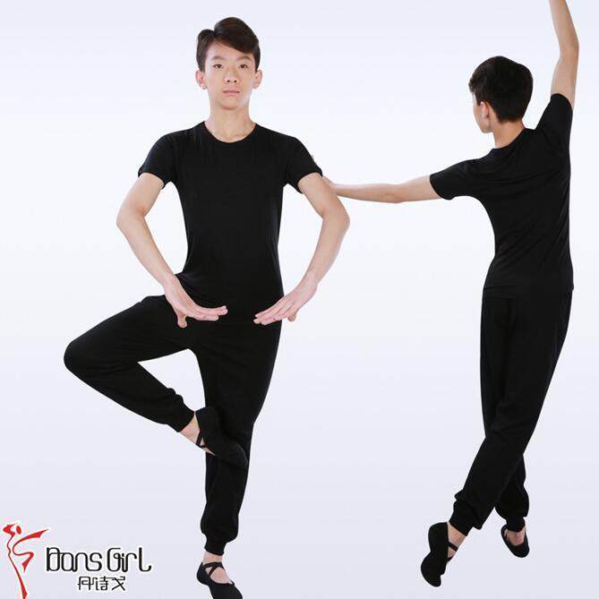 丹诗戈舞蹈服装 2311棉男式短袖上衣 舞蹈T恤练功背心 男士练功服