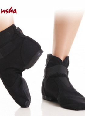 法国三沙正品sansha 爵士鞋 舞蹈鞋 练功鞋 JB4帆布魔术扣爵士靴