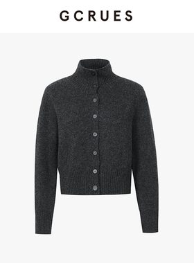 GCRUES商场同款高领毛衣女秋冬慵懒宽松羊毛针织开衫G10D04A0752