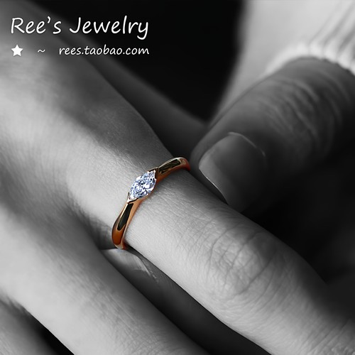 中性简洁培育钻石戒指ins百搭