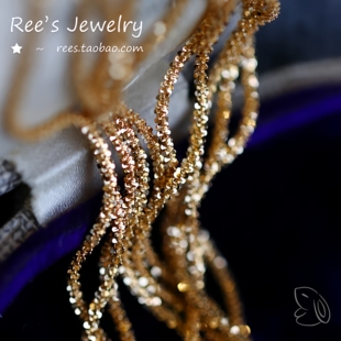 Ree.织锦 k金素金项链基础链日本制 18k黄金裸链可抽拉调节素链