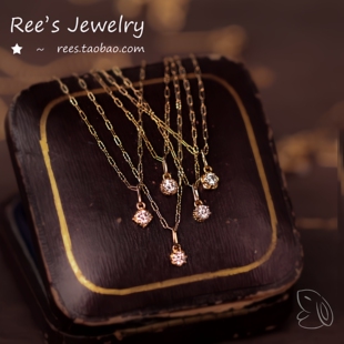 Ree.星光重奏 百搭 实验室培育钻石18K黄金迷你吊坠简约时尚