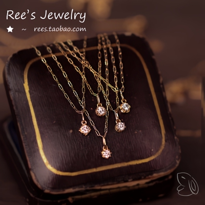 原创培育钻石18K金百搭mini吊坠