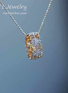 Ree 弗洛伦萨的黎明 18k黄金钻石吊坠法式复古宫廷款路路通