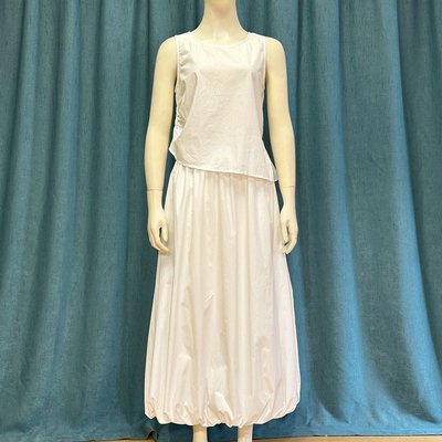 网红原单 韩版女百搭款无袖背心衬衫半身裙两件套2025年夏0.29KG