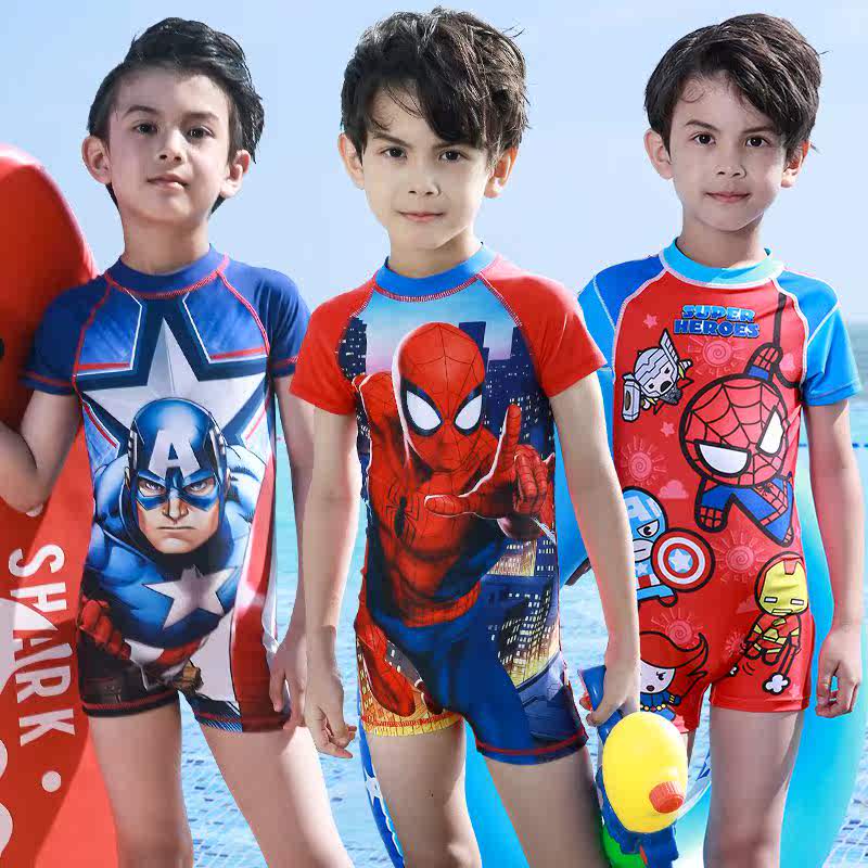 迪士尼儿童泳衣男童连体游泳衣中大童平角分体蜘蛛侠小孩宝宝泳装|msdalam kategori sukan/Yoga/kecergasan/bekalan peminat, berenang, Pakaian renang kanak-kanak/seluar - dari Buy2taobao.com untuk memberikan perkhidmatan ejen Taobao profesional membeli