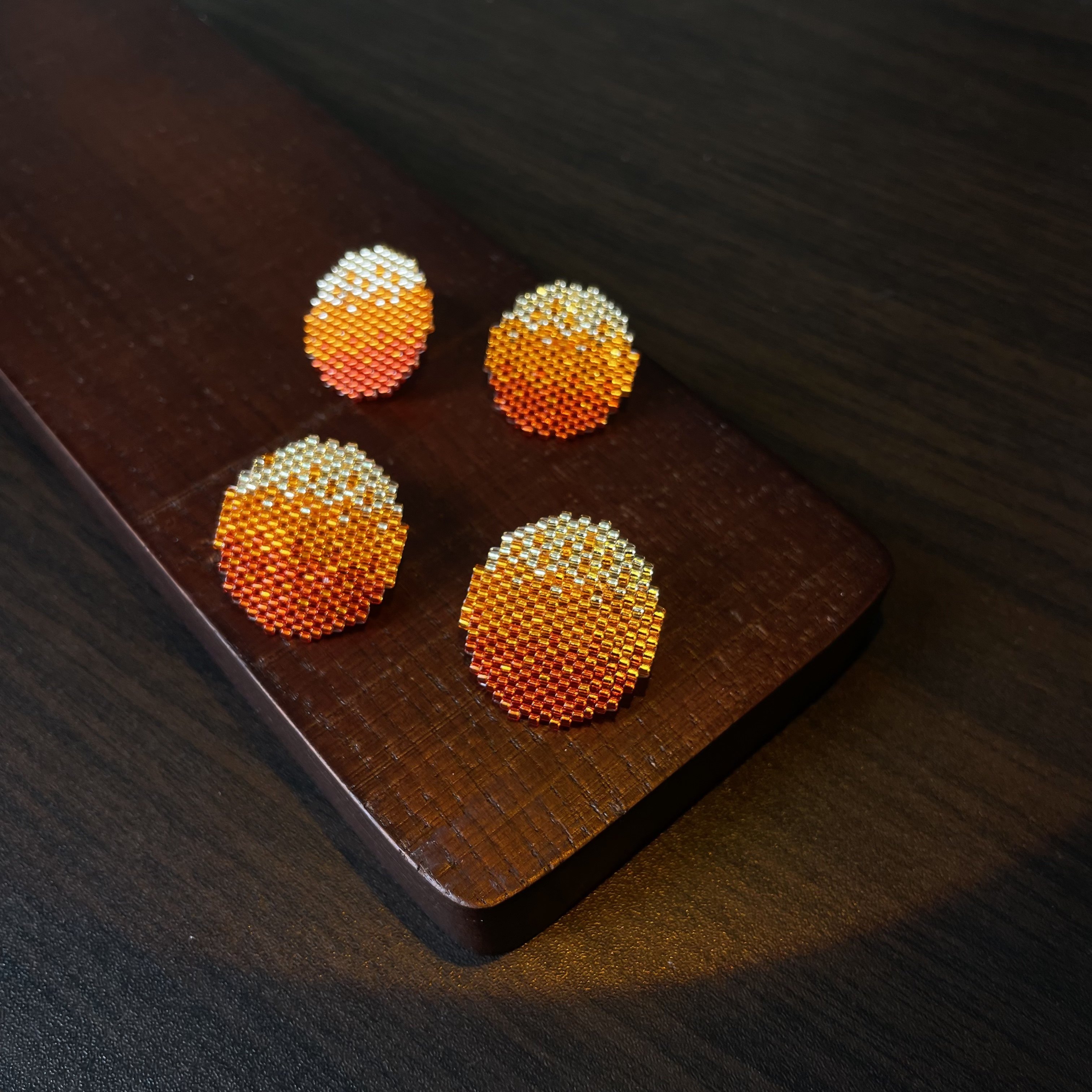 YIBRLI 串珠耳饰 暖色落日耳钉 原创设计手作,饰品/流行首饰/时尚饰品新,耳环,淘宝优惠券,粉丝福利购,淘宝优惠卷