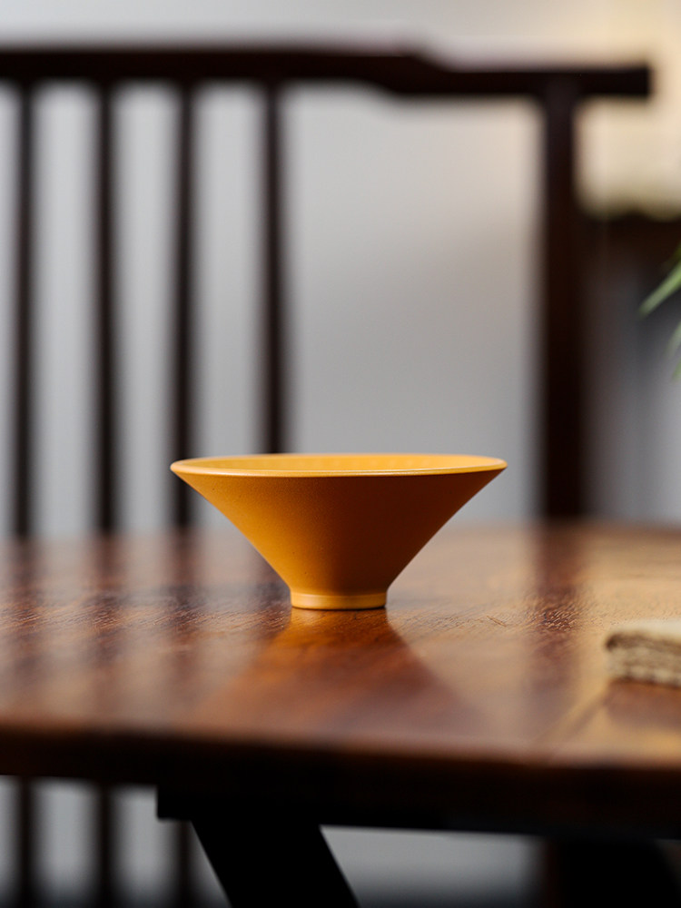 紫砂茶杯心经斗笠杯品茗杯主人杯品茶小杯子全手工喝茶小杯