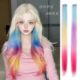 挂耳染假发片渐变色挑染长发多巴胺补发片彩虹一片式 轻薄无痕接发