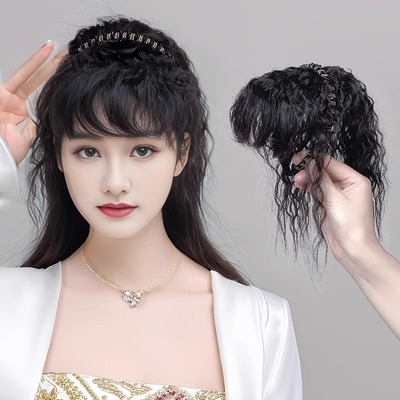 假发女水钻发箍刘海一体真发