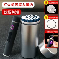 Серебряный портсигар, зажигалка с зарядкой, комплект