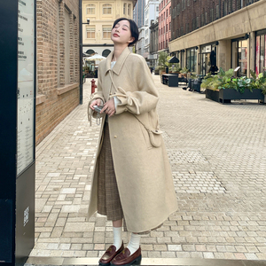 高级感温柔气质双面羊绒大衣女2025秋冬新款韩系宽松百搭毛呢外套图片