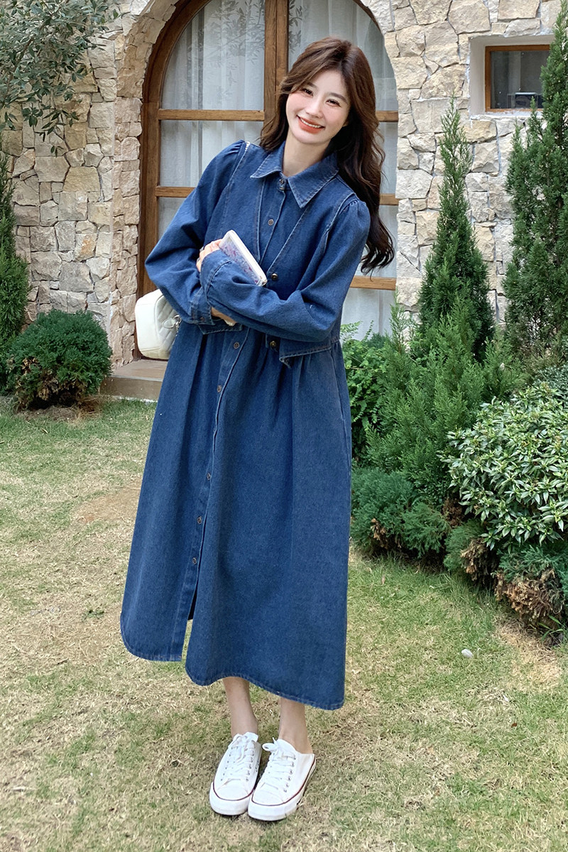 牛仔假两件连衣裙2B143-25001-P140-K218,女装连衣裙,2B143