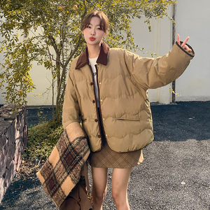 高级感时尚淡人棉服女冬季2025新款洋气宽松百搭小个子加厚棉衣潮图片