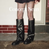 Concept Neun新品 Texas系列圆头高筒及膝堆堆靴女