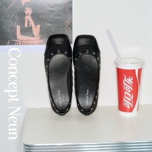 Concept Neun新品Texas系列拼接方头单鞋女