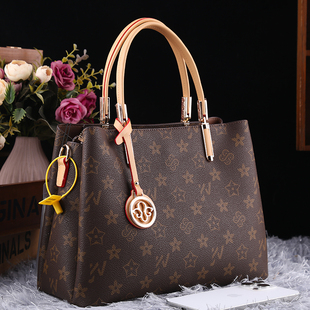 优草坊大容量中年女包新款流行时尚百搭单肩斜挎包女印花手提包潮