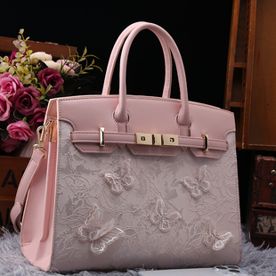 正品真皮女包2025新款时尚蝴蝶刺绣百搭高级感凯莉包真皮手提大包