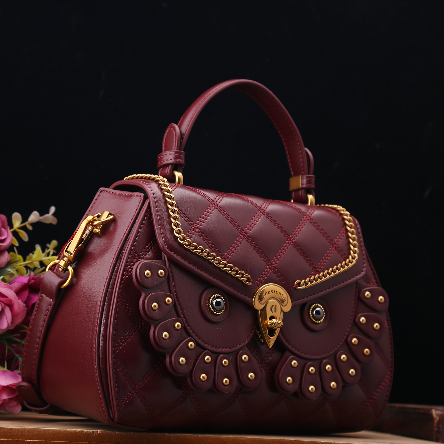 时尚2025年秋季牛皮正品菱格纹