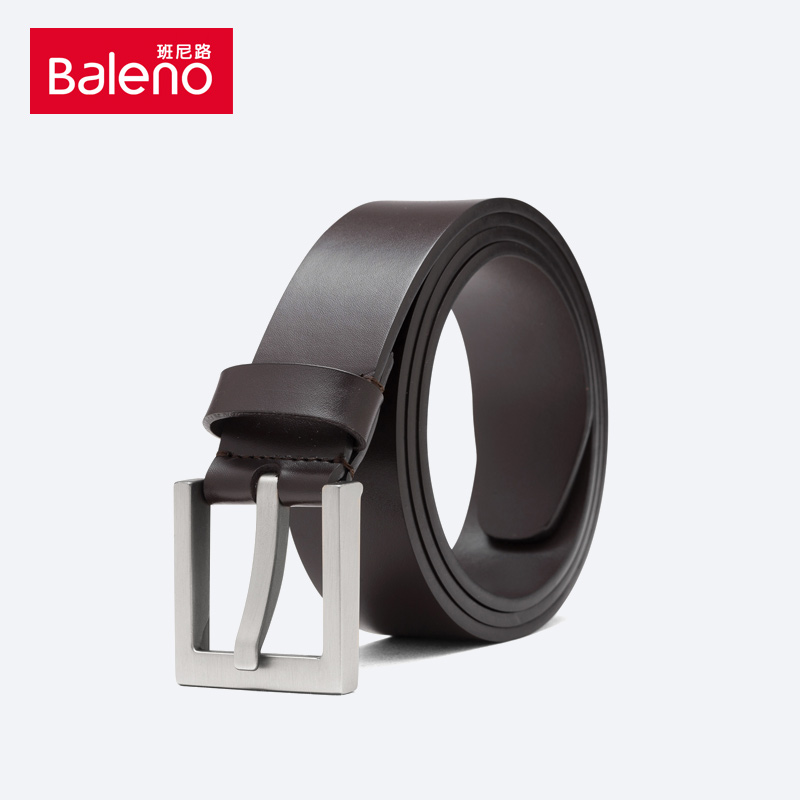 班尼路新款光身经典针扣pU青年时尚商务男士休闲皮带男 88713009