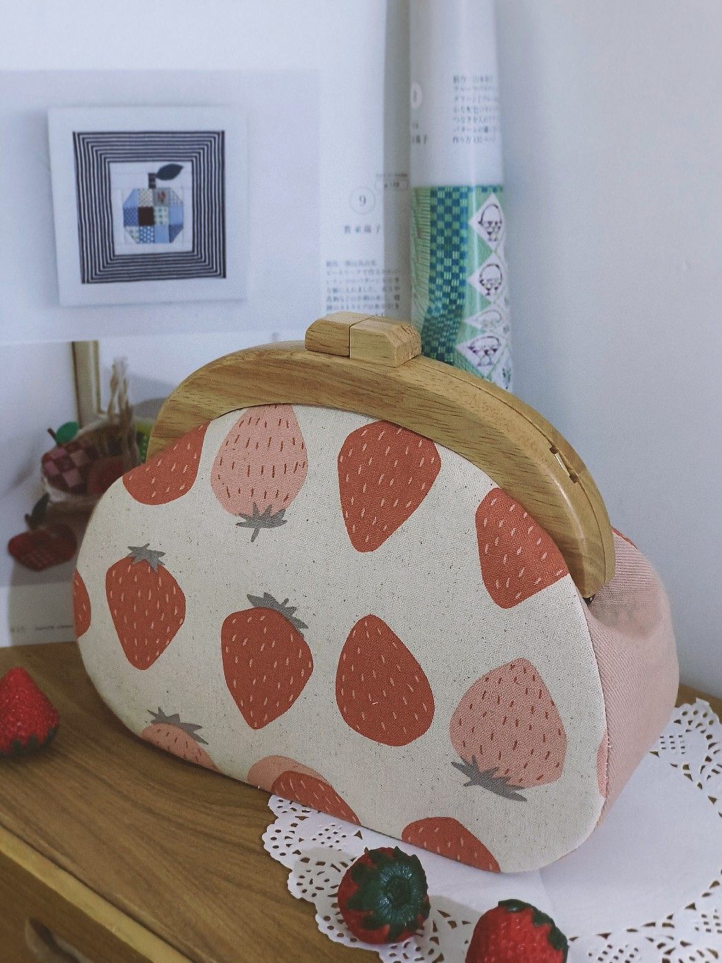 丸制原创手作 不错过草莓季的草莓包手工制作diy材料包新款口金包