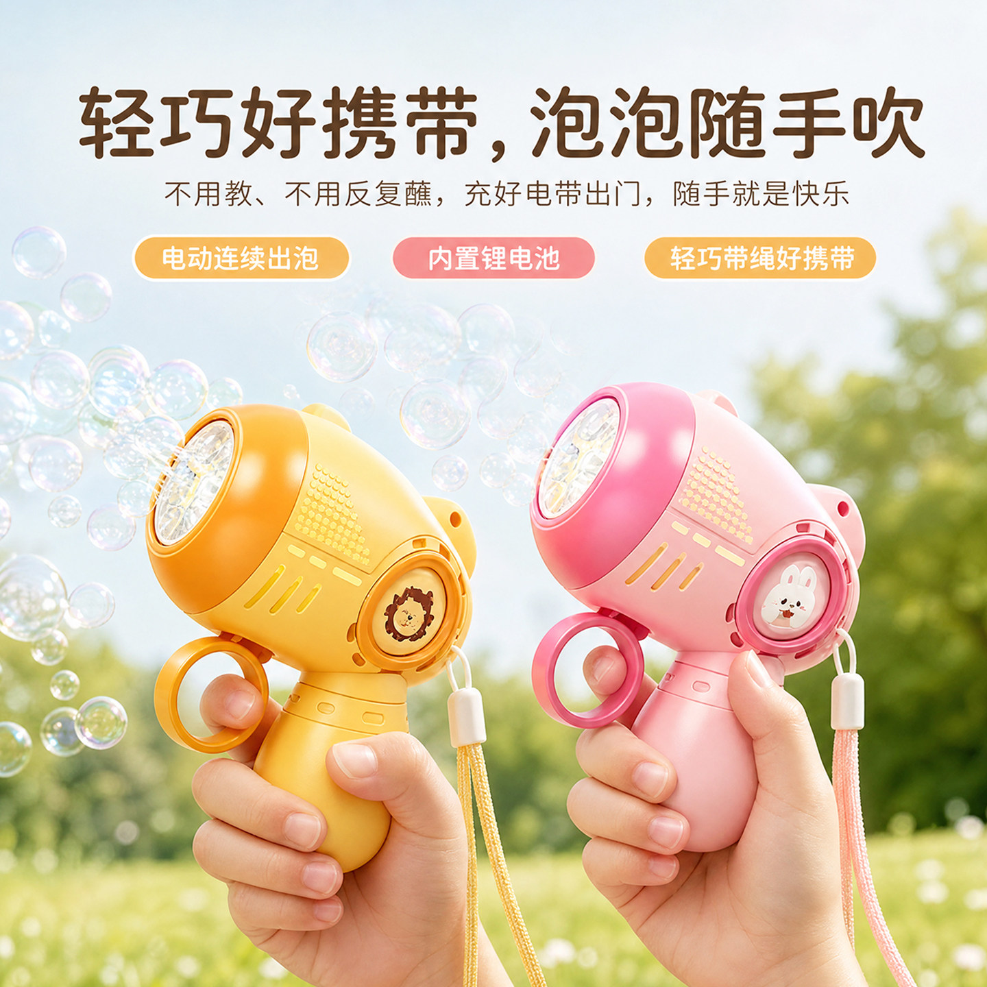 轻巧好携带，泡泡随手吹图片