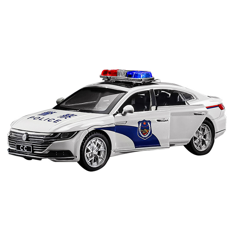 大号合金警车玩具儿童仿真警察车小汽车男孩特警110公安3岁车模型