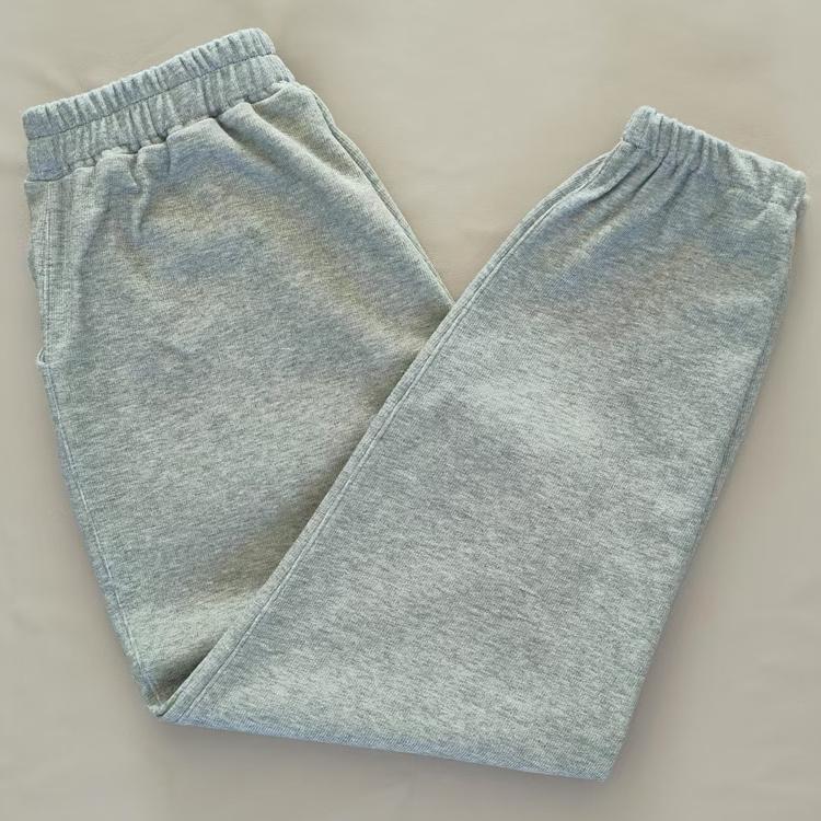 男女通用浅灰校服裤子棉质透气收口净版运动校裤四季款面料可选择