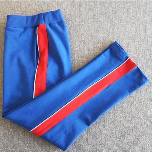 中小学生校服裤子宝蓝色前白绳后大红宽杠加绒加厚四季款校裤大码