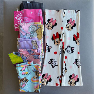 外贸单出口童装女童可爱微喇叭裤修身弹力柔软宝宝儿童纯棉长裤子