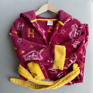 外贸单秋冬装新款男童女童睡衣造型帽子珊瑚绒儿童家居服浴袍睡袍