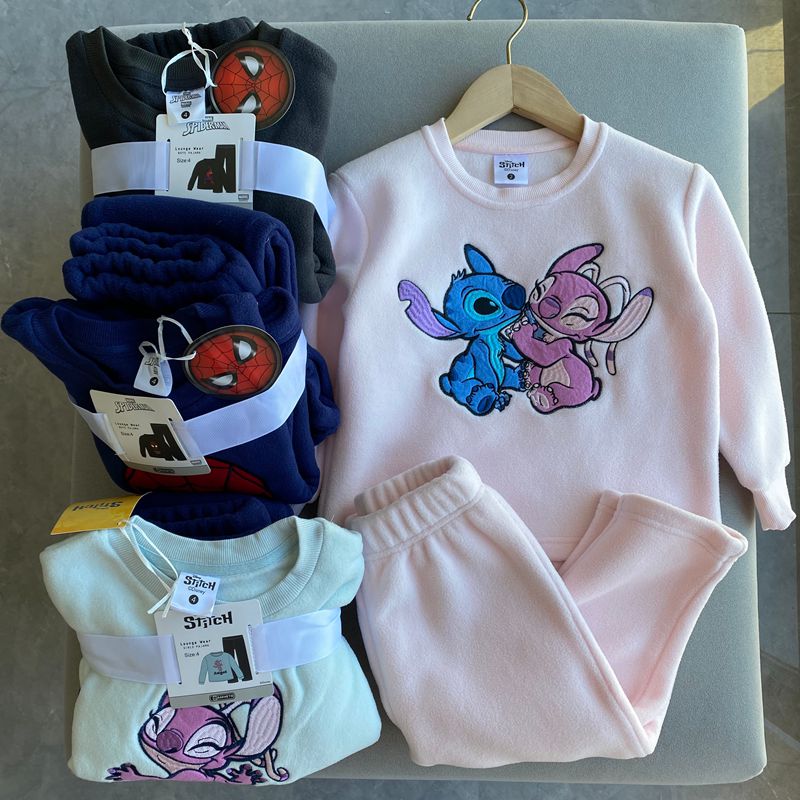 外贸原单秋冬装新款男童摇粒绒长袖长裤子保暖儿童睡衣家居服套装