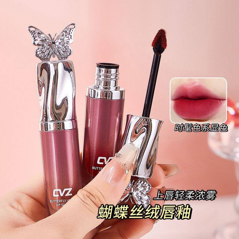 彩妆CVZ蝴蝶丝绒唇釉雾面哑光不易沾杯学生秋冬素颜显白平价口红,彩妆/香水/美妆工具,唇彩/唇蜜/唇釉/唇泥/唇霜,淘宝优惠券,粉丝福利购,淘宝优惠卷