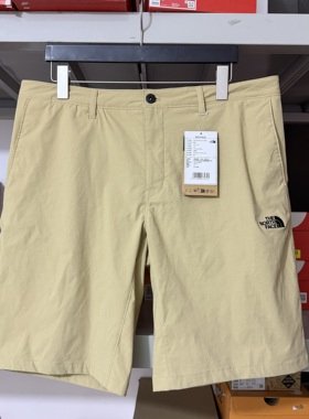 北面/TheNorthFace 男士户外休闲直筒宽松五分裤8AV5 卡其色