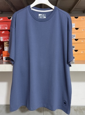 匡威 中性款经典款纯色宽松重磅T恤蓝色10026097-A09