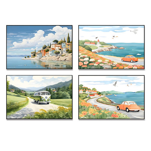 心打印意大利客厅装饰画唯美风景