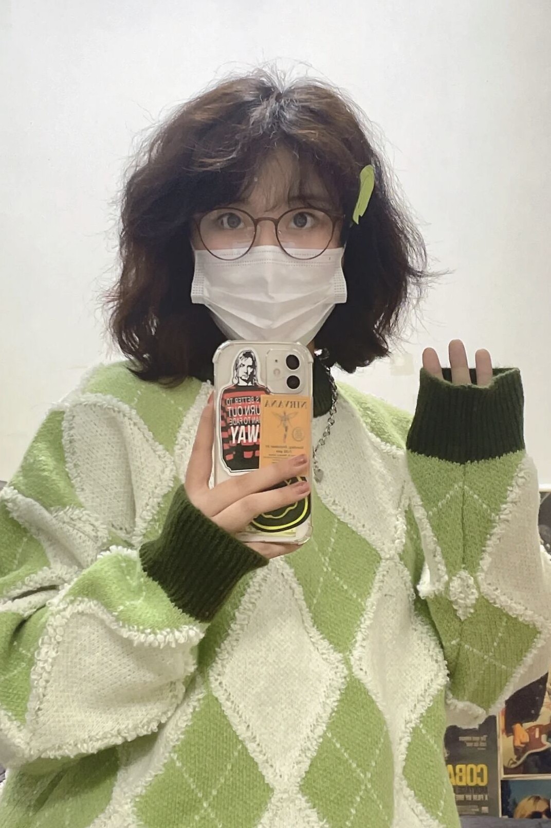 加厚款菱格毛衣慵懒针织