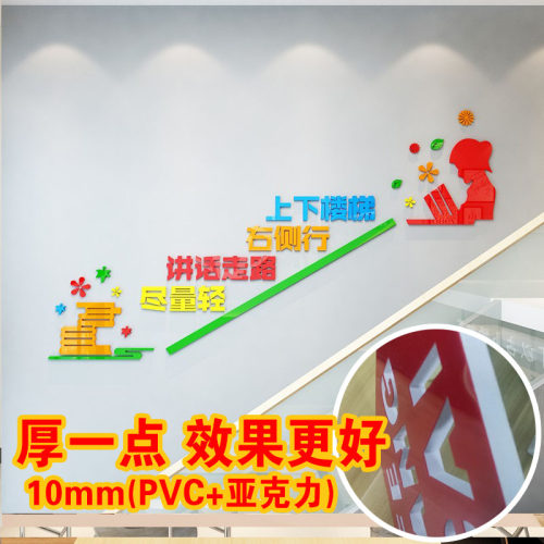 校园文化墙楼梯中小学校走廊走道装饰文明礼貌卡通可爱3D立体墙贴 - 封面