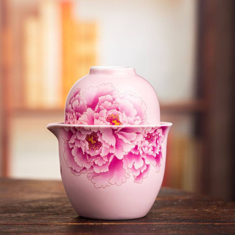 国色天香旅行功夫茶具套装一壶两杯户外便携式泡茶壶茶杯,餐饮具,旅行茶具,淘宝优惠券,粉丝福利购,淘宝优惠卷