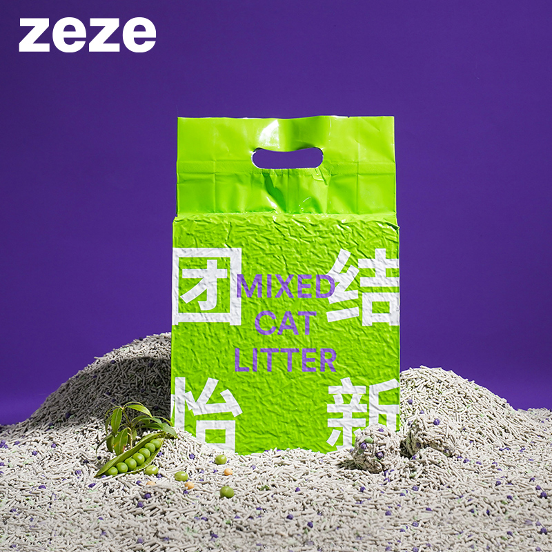 ZEZE混合砂10kg无尘猫砂结团硬