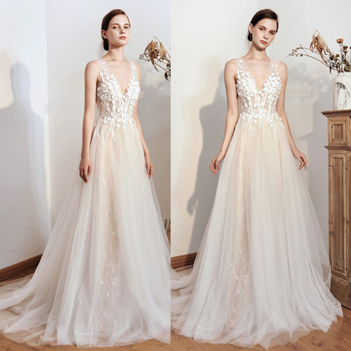 原创v领手工户外草坪婚礼仪式纱