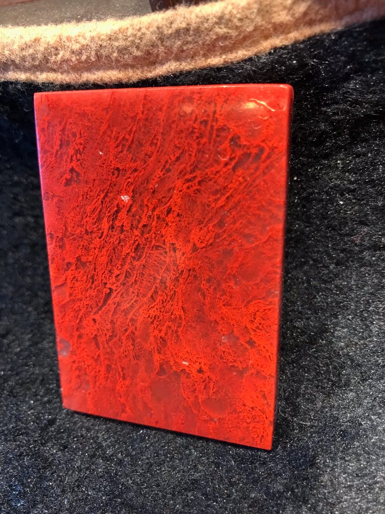 桂林鸡血玉大红袍素牌平安无事牌鸡血石平野料收藏品天然玉石