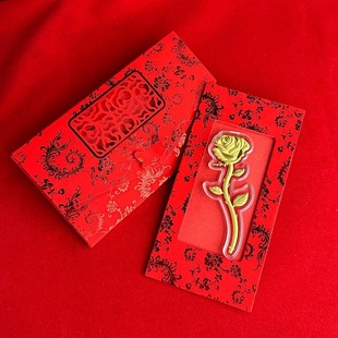 金箔黄金玫瑰花红包摆件女神节七夕情人节送妈妈女友礼物小礼品