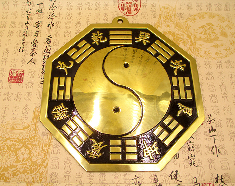 纯铜八卦镜30厘米60cm大号凹镜凸镜八卦镜铜镜子家居风水装饰挂件